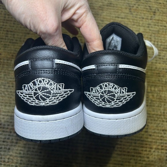 White and Black Air Jordan 1 Sneakers - Picture 4 of 7